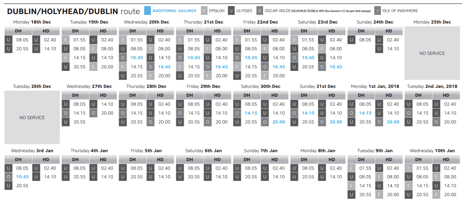 Christmas & New Year Ferry Sailing Schedules 2017 Freightlink The