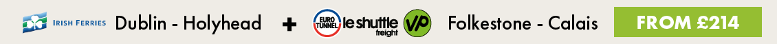 Irish Ferries - Dublin - Holyhead and Eurotunnel Folkestone Calais bundle offer