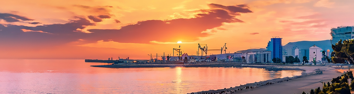 Durres Port at Sunset