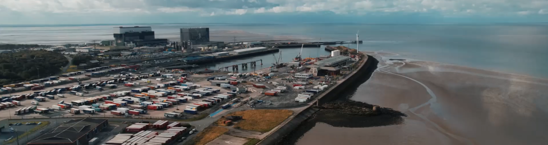 Heysham port drone shot
