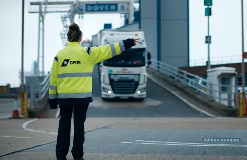 DFDS truck departing ferry