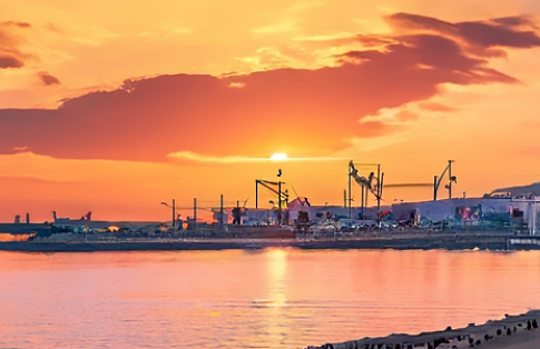 Durres Port at Sunset