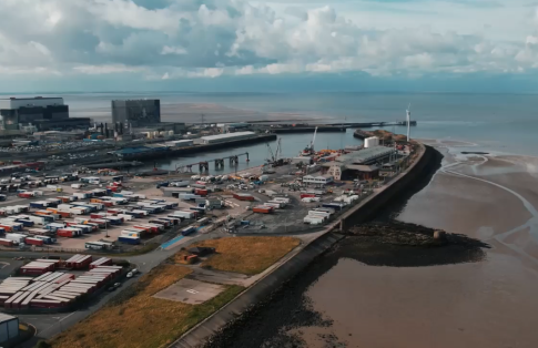 Heysham port drone shot
