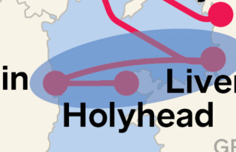 Stena Line Dublin Liverpool ferry route map