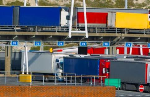 trucks in a port